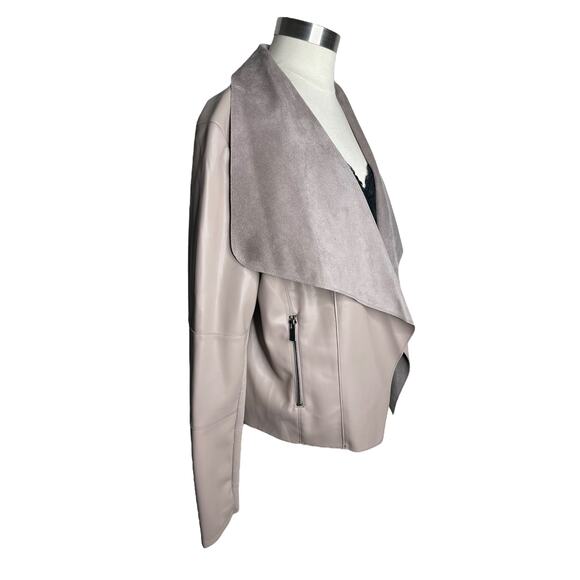 Bagatelle Collection Faux Leather Jacket Pink Open Front Women's Size Large - Picture 2 of 12